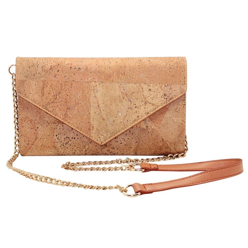Natural Cork Crossbody Bag, Vegan Handbag Cork Clutch Wallet Bee B)